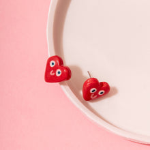 Load image into Gallery viewer, Little Hearts - Handmade Ceramic Stud Earrings