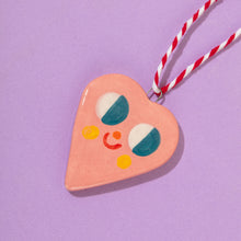 Load image into Gallery viewer, Cute Pink Heart - Handmade Hanging Ceramics Ornaments