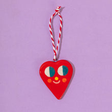 Load image into Gallery viewer, Cute Red Heart - Handmade Hanging Ceramics Ornaments