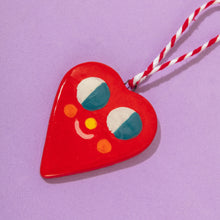 Load image into Gallery viewer, Cute Red Heart - Handmade Hanging Ceramics Ornaments