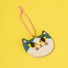 Load image into Gallery viewer, Blue Cat - Handmade Ceramic Christmas Decorations
