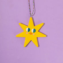 Load image into Gallery viewer, Big Shiny Star - Handmade Hanging Ceramics Ornaments
