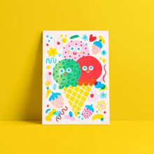 Load image into Gallery viewer, Triple Trouble // A5 Risograph
