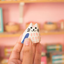 Load image into Gallery viewer, Pinky, the Tiny Cat - Handmade Ceramic Piece
