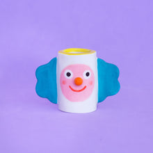 Load image into Gallery viewer, Little Clown Teal / Ceramic Candle Holder

