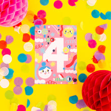 Load image into Gallery viewer, Birthday Card // Number 4
