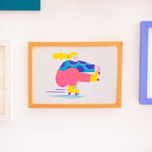 Load image into Gallery viewer, Samantha, the roller skater // A5 Risograph
